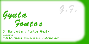 gyula fontos business card